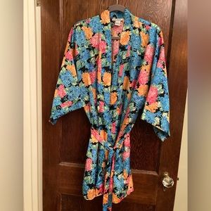 Women’s robe, multi color floral print